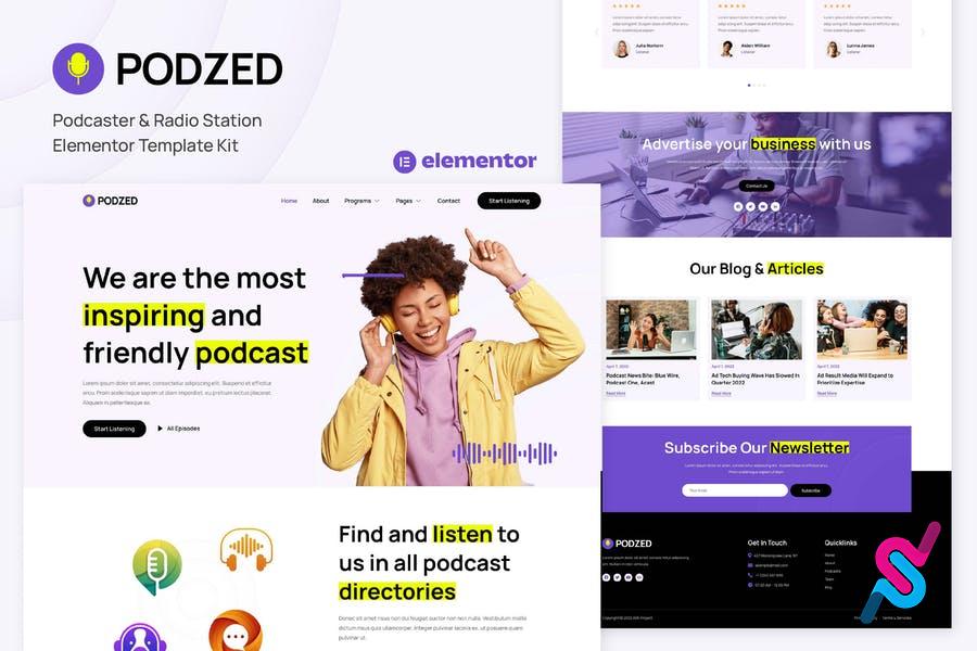podzed-podcaster-radio-station-elementor