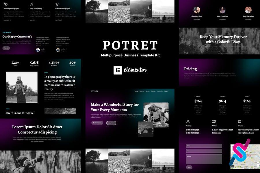potret-photography-portfolio-elementor-template