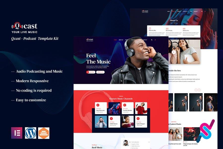qcast-podcast-music-elementor-template-kit