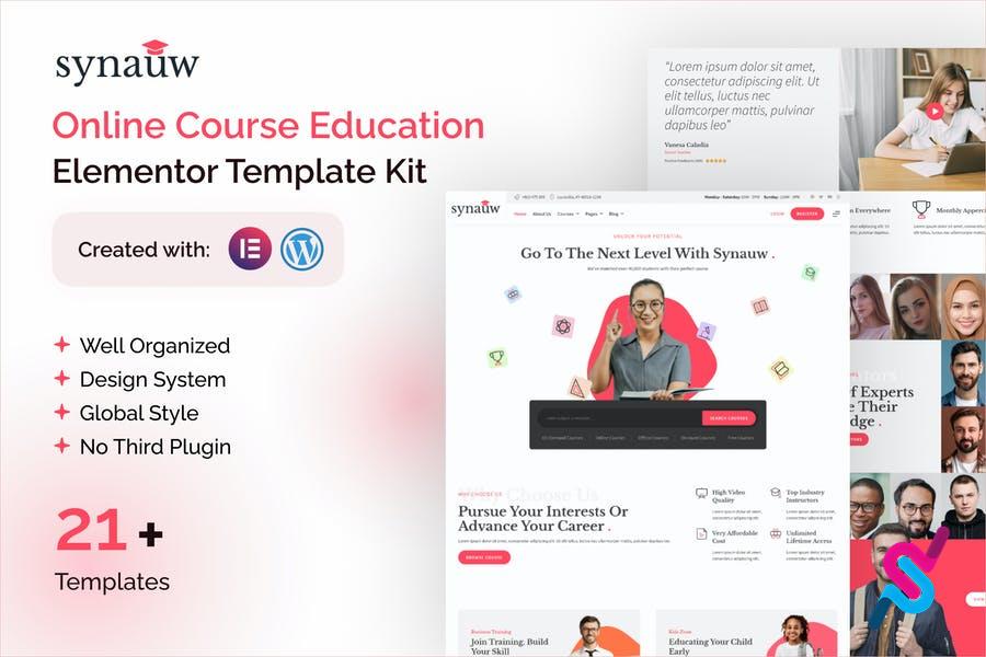 synauw-online-course-education-elementor-template
